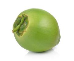 Green coconuts on white background photo