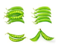 fresh green peas isolated on a white background photo