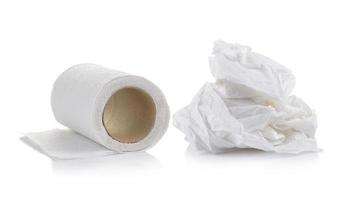 toilet paper on white background photo