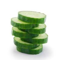 Fresh cucumber slice isolated on white background photo