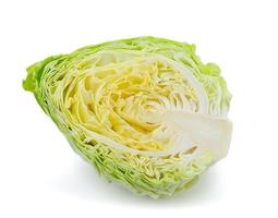 green cabbage isolated on white photo