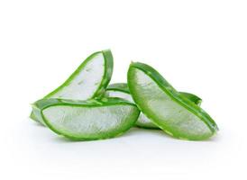 aloe vera fresh leaf. isolated over white background photo