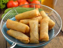 Fried Chinese Traditional Spring rolls food photo