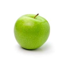 manzana verde, aislado sobre fondo blanco foto