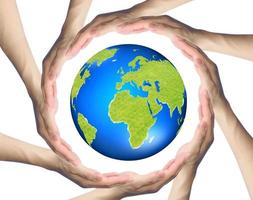 hands making a circle  Surrounding the Earth photo