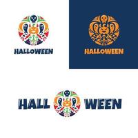 diseño de logotipo de halloween colorido abstracto vector