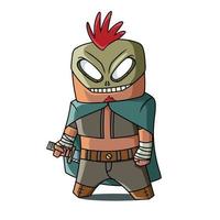 Hand drawn cartoon character with Mohawk vector