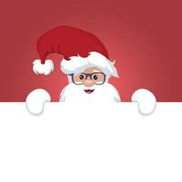 Christmas card of Santa Claus with a sign vector