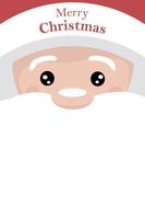 Christmas card of santa claus face with white background to write vector