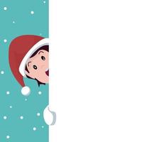 Christmas card of elf with white background to write vector