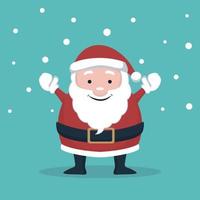 Christmas card of Santa Claus raising hands vector