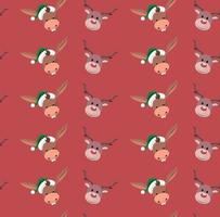 Background of wrapping paper with christmas characters vector