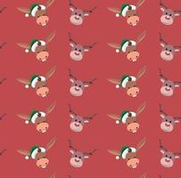 Background of wrapping paper with christmas characters vector