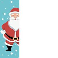 tarjeta de santa claus con letrero blanco para escribir vector