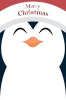 Penguin Christmas card with white background to write vector