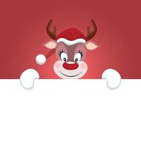 Reindeer Christmas card with white background to write vector