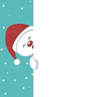 Christmas snowman card with white background to write vector