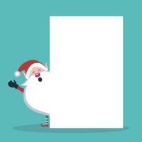 Christmas card of elf with white sign to write vector