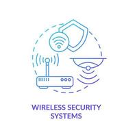 Wireless security systems blue gradient concept icon. Smart home abstract idea thin line illustration. Motion and smoke detector. Surveillance and recording. Vector isolated outline color drawing.