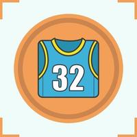 icono de color de la camiseta del jugador de baloncesto. ilustración vectorial aislada vector