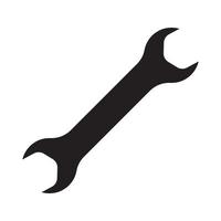 Wrench glyph icon. Silhouette symbol. Spanner. Negative space. Vector isolated illustration