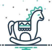 Mix icon for wooden horse vector
