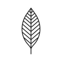 Walnut leaf linear icon. Thin line illustration. Contour symbol. Vector isolated outline drawing