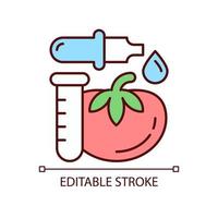 Food additives and preservatives RGB color icon. Nutrition supplement. Products with chemical and artificial substances added. Isolated vector illustration. Simple filled line drawing. Editable stroke