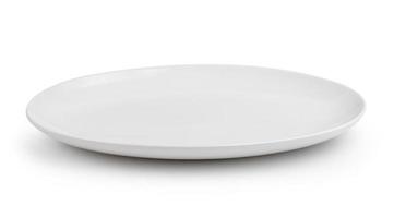 plato vacío aislado sobre un fondo blanco foto