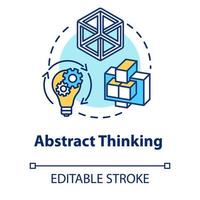 Abstract thinking concept icon. Creativity. Hypothetical model creation. Design thinking. Brainstorming idea thin line illustration. Vector isolated outline RGB color drawing. Editable stroke