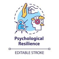 Psychological resilience concept icon. Stress protection. Ability to emotionally cope with crisis. Mental health idea thin line illustration. Vector isolated outline RGB color drawing. Editable stroke