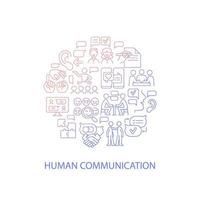 Communication abstract gradient linear concept layout with headline. Chatting with people. Human interaction minimalistic idea. Thin line graphic drawings. Isolated vector contour icons for background