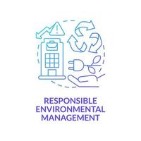 Responsible environmental management blue gradient concept icon. Reduce emissions and waste of energy abstract idea thin line illustration. Waste recycling. Vector isolated outline color drawing.