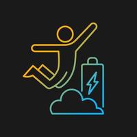 Increased energy gradient vector icon for dark theme. Motivation boosts energy and productivity. Flow state of mind. Thin line color symbol. Modern style pictogram. Vector isolated outline drawing