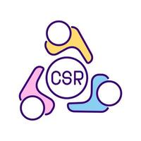 CSR committee RGB color icon. Board of directors. Executives. Transparent activities. Social performance. Project management. Isolated vector illustration. Simple filled line drawing