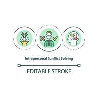 Intrapersonal conflict solving concept icon. Psychological issue. Personal problem. Conflict management abstract idea thin line illustration. Vector isolated outline color drawing. Editable stroke