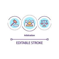 Arbitration concept icon. Mediation in interpersonal relations. Conflict management strategy abstract idea thin line illustration. Vector isolated outline color drawing. Editable stroke