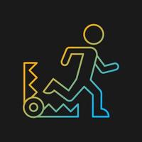 Fear based motivation gradient vector icon for dark theme. Fear of pain and discomfort. Negative impact. Thin line color symbol. Modern style pictogram. Vector isolated outline drawing