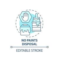 No paints disposal blue concept icon. Waste management abstract idea thin line illustration. Hazardous trash material. Disposal and recycling. Vector isolated outline color drawing. Editable stroke