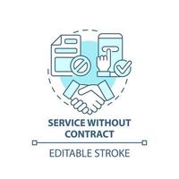 Service without contract blue concept icon. Waste collection service abstract idea thin line illustration. Online agreement. Sign up. Vector isolated outline color drawing. Editable stroke