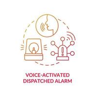 Voice activated dispatched alarm blue gradient concept icon. Alarm system abstract idea thin line illustration. Robbery protection technology. Vector isolated outline color drawing.