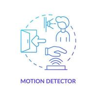 detector de movimiento icono azul degradado concepto. Ilustración de línea fina de idea abstracta de dispositivo de sistema de seguridad. sensor de movimiento y alerta. equipo de protección. dibujo de color de contorno aislado vectorial. vector