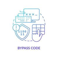 Bypass code blue gradient concept icon. User authentication abstract idea thin line illustration. Verification passcode. Security and safety. Vector isolated outline color drawing.