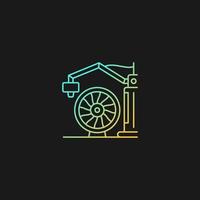 3d printing for aerospace industry gradient vector icon for dark theme. Achieve high aircraft performance. Thin line color symbol. Modern style pictogram. Vector isolated outline drawing