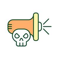 Aggressive speech RGB color icon. Verbal abuse. Violent communication. Hate speech. Aggressive communication. Insulting words. Verbal assault. Isolated vector illustration. Simple filled line drawing