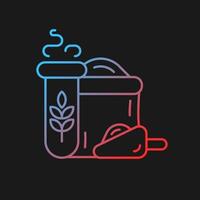 Wheat and flour quality test gradient vector icon for dark theme. Flour milling industry production control. Thin line color symbol. Modern style pictogram. Vector isolated outline drawing