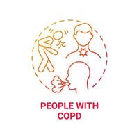 People with copd red gradient concept icon. Respiratory rehabilitation abstract idea thin line illustration. Chronic obstructive pulmonary disease. Vector isolated outline color drawing