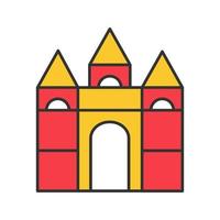 Castle building blocks color icon. Isolated vector illustration