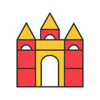 Castle building blocks color icon. Isolated vector illustration