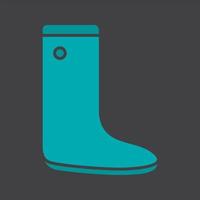 Gumboot glyph color icon. Rubber boot. Silhouette symbol on black background. Negative space. Vector illustration